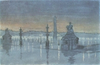 Париж Площадь Согласья ночью 1914