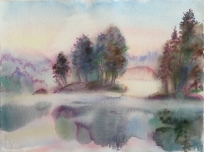 Рассвет на озере. 2014