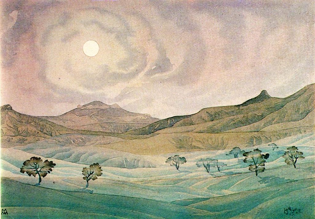    Максимилиан Волошин, акварели | Ореолы облаков 1928