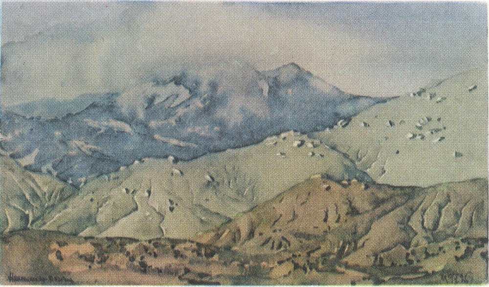    Максимилиан Волошин, акварели | Склоны горы Святой 1926