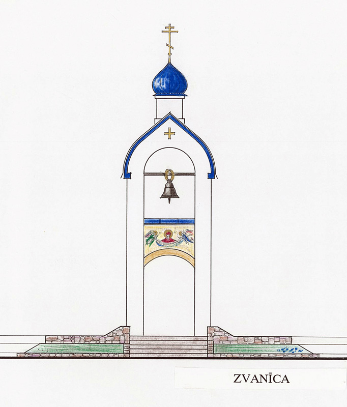 Православная архитектура   Храм-часовня в Даугавпилсе (иллюстрации к статье) | Звонница