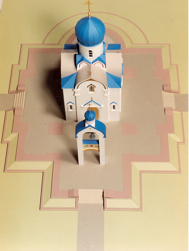 Православная архитектура   Храм-часовня в Даугавпилсе (иллюстрации к статье) | Фото макета. Вид сверху