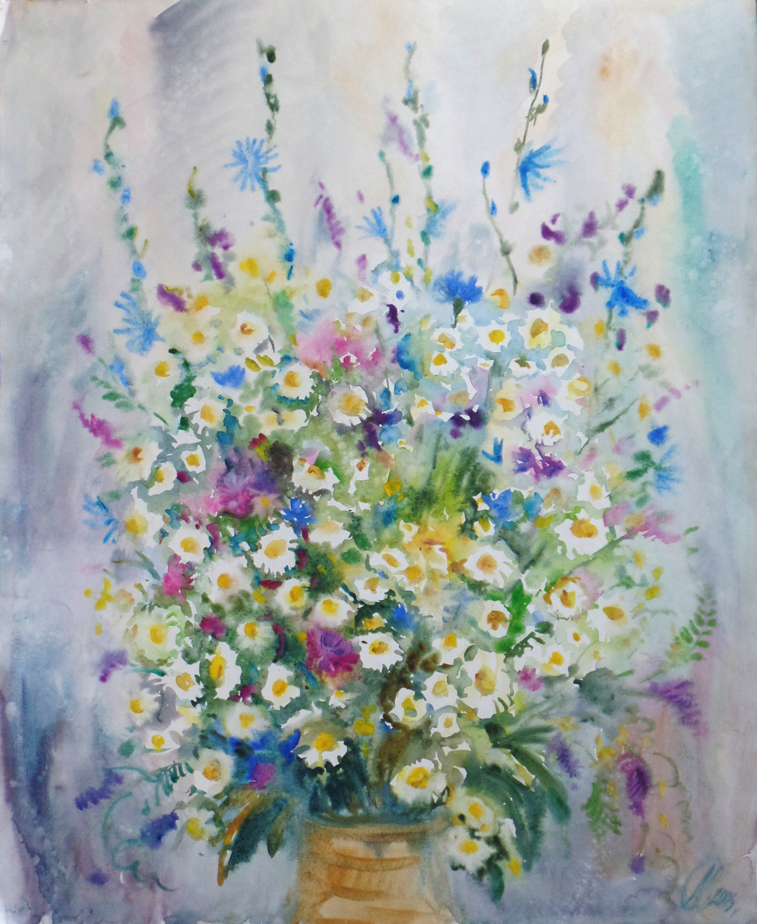    Мария Семёнова, акварель | Полевые цветы. 2009