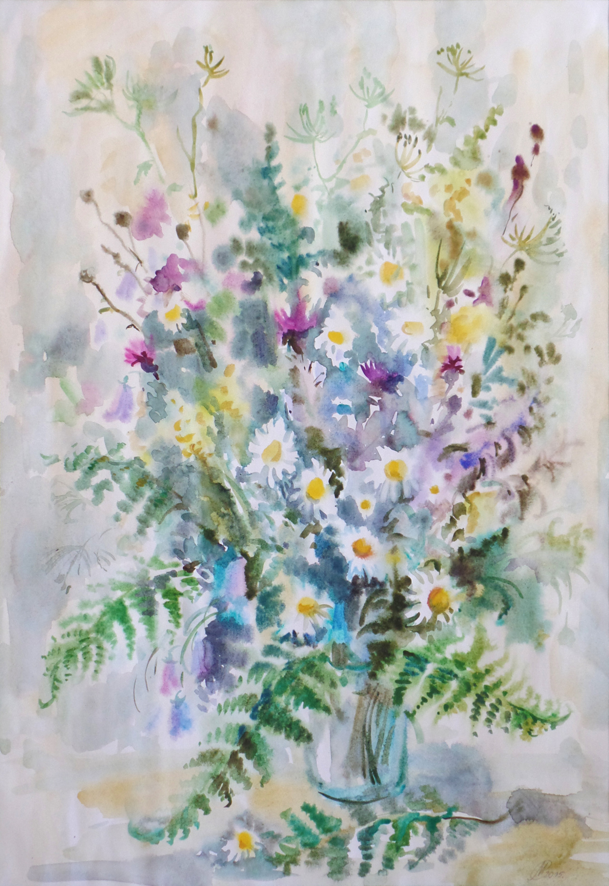    Мария Семёнова, акварель | Полевые цветы. 2015