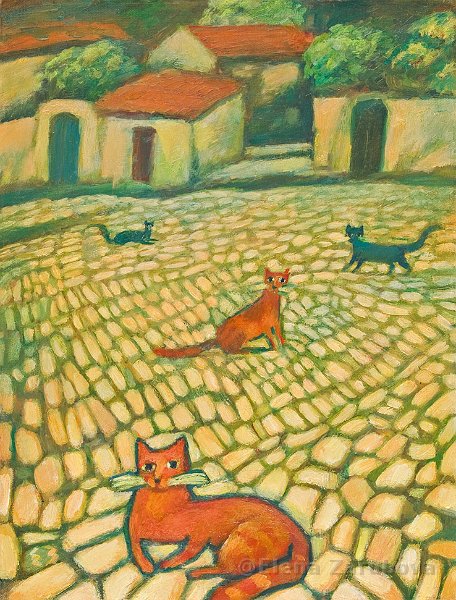    Мир сказки Елены Зарубовой | Кошки на улице