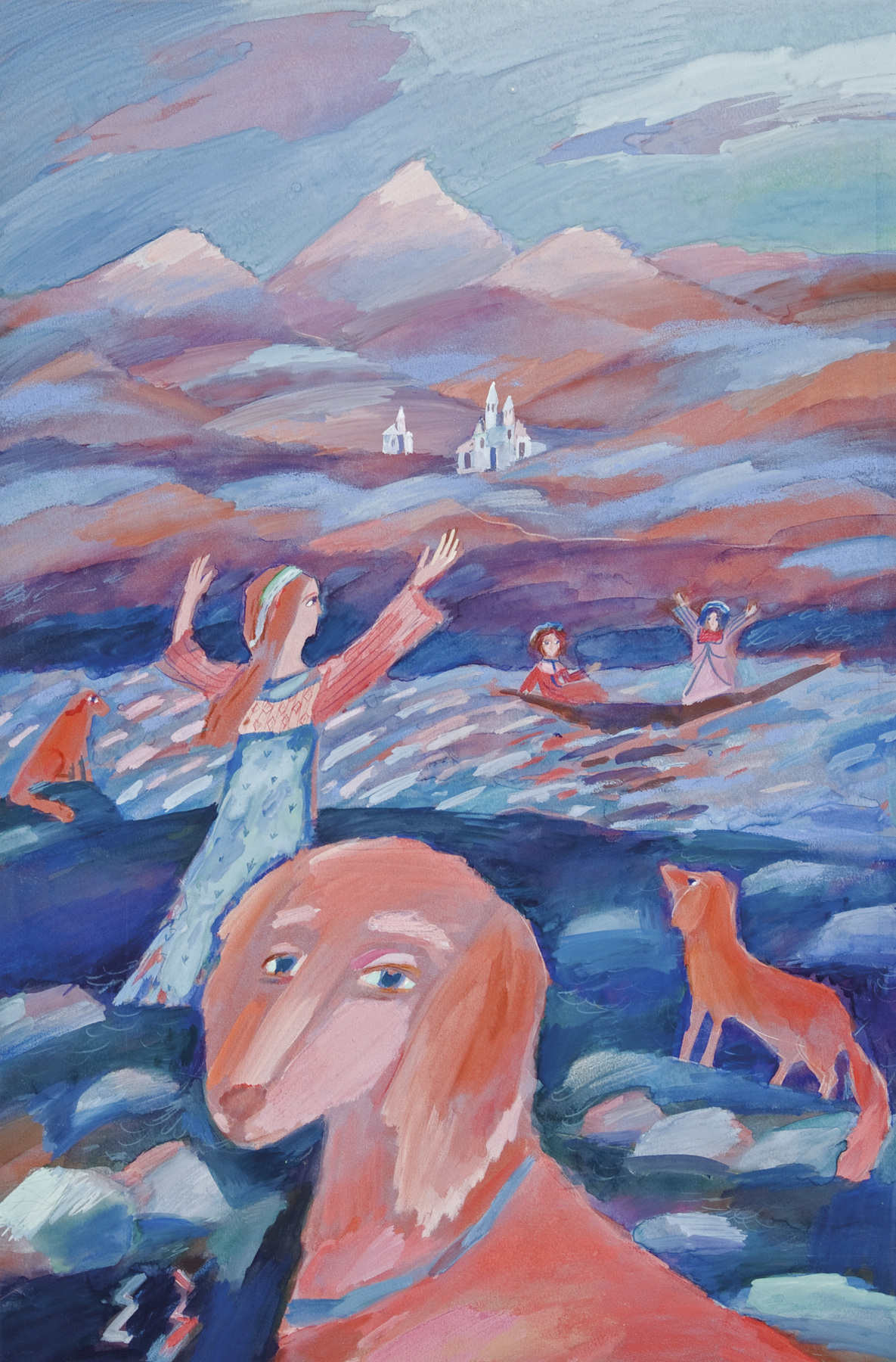    Мир сказки Елены Зарубовой | Собаки у моря