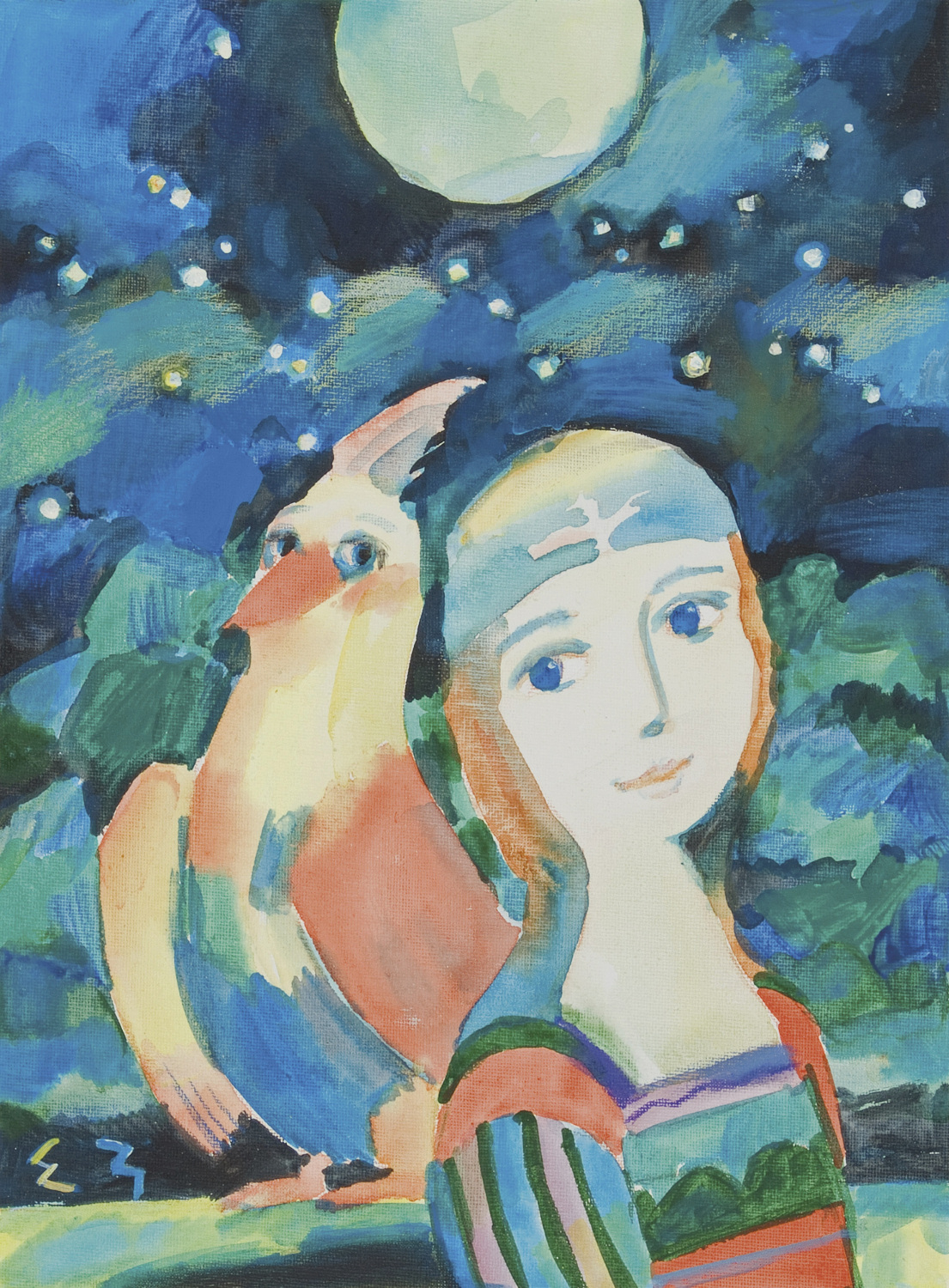    Мир сказки Елены Зарубовой | Двойной портрет под луной
