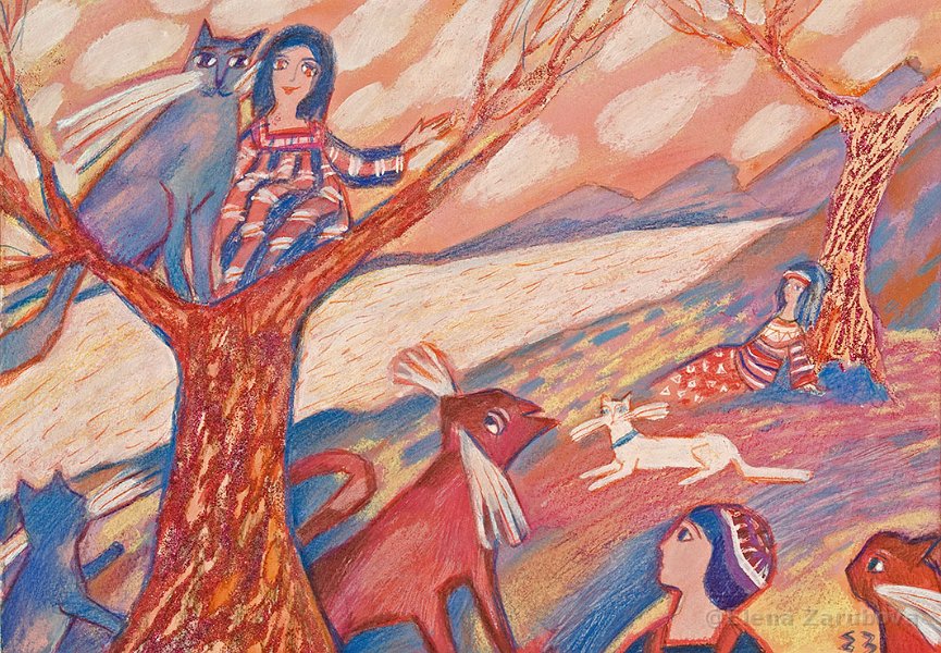    Мир сказки Елены Зарубовой | Сидение на дереве