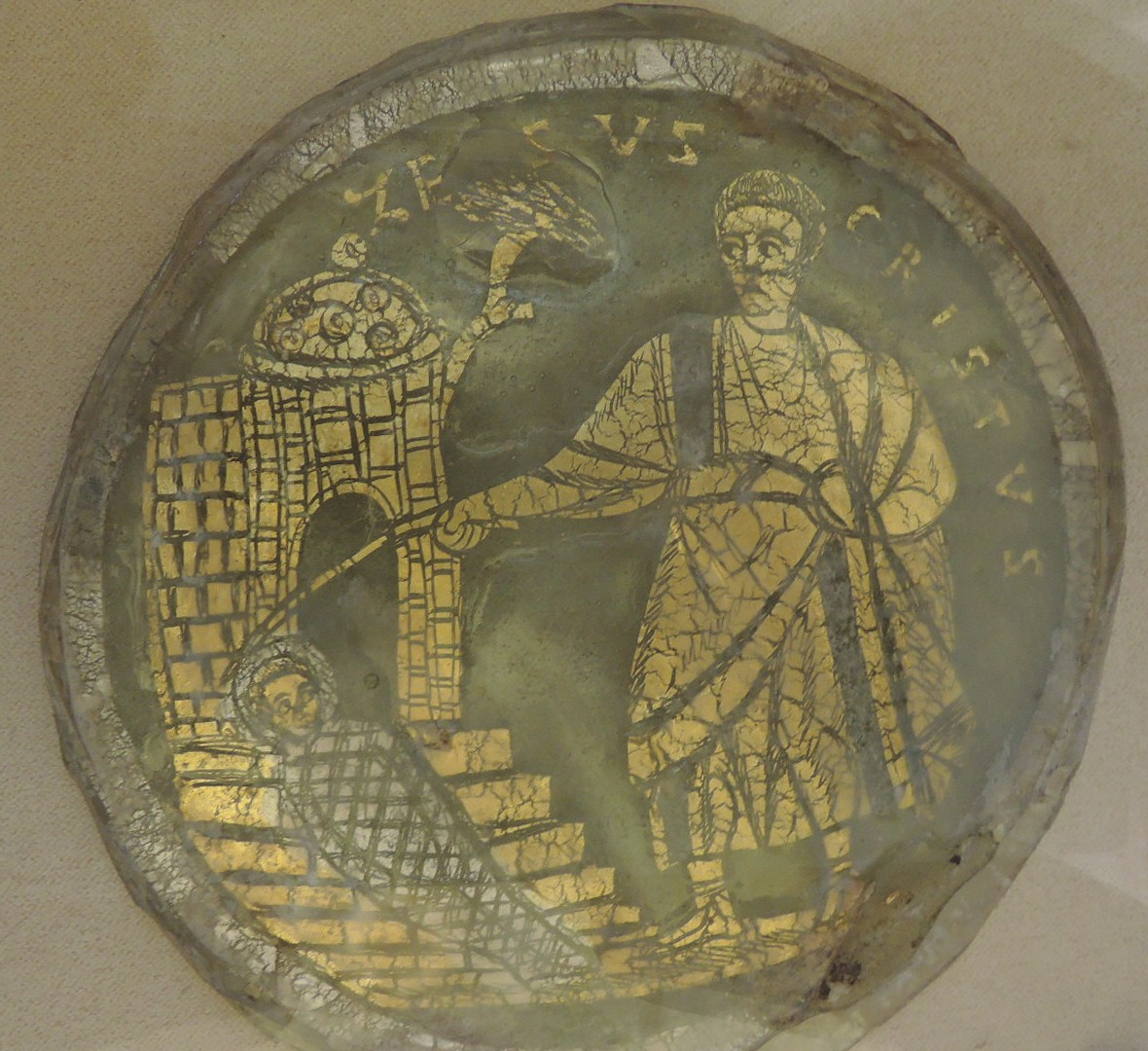 Белый единорог (иконология)   Христианские позолоченные стёкла | Воскрешение Лазаря, 4 век