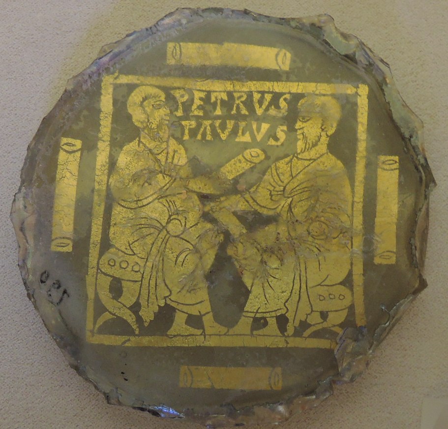 Белый единорог (иконология)   Христианские позолоченные стёкла | Апостолы Пётр и Павел, 4 век (3)