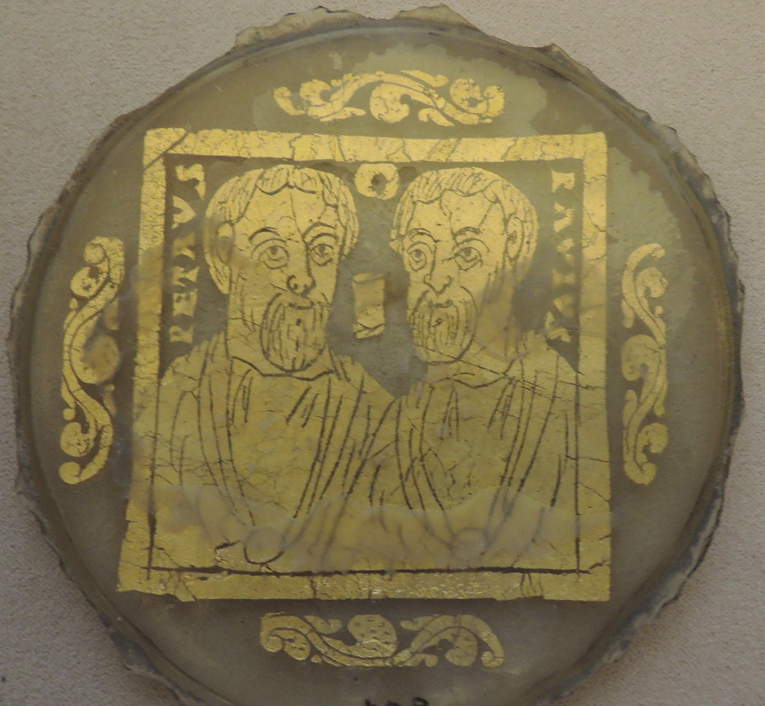 Белый единорог (иконология)   Христианские позолоченные стёкла | Апостолы Пётр и Павел, 4 век (2)